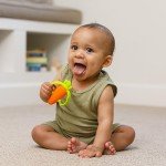 Infantino Lil' Nibbles Silicone Baby Teether, Orange