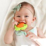 Infantino Lil' Nibbles Silicone Baby Teether, Orange