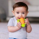 Infantino Lil' Nibbles Silicone Baby Teether, Orange
