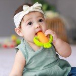 Infantino Lil' Nibbles Silicone Baby Teether, Orange