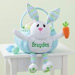 Custom Plush Easter Bunny Basket with Name