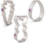 Easter Cookie Cutters Set: Bunny, Egg, Carrot