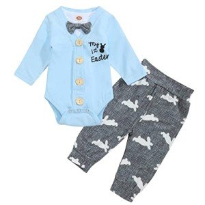 Baby Boys' Easter Bow Tie Romper Set