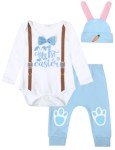 COSLAND Baby Boys' Blue Festival Pant Set