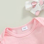 Baby Girl Pink Bunny Romper Outfit with Headband