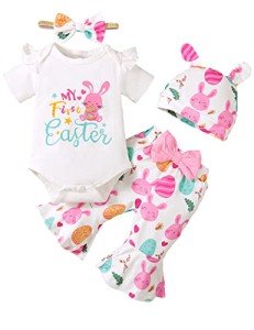 Baby Girl's Easter Bunny Outfit Set
