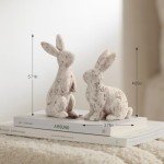 Easter Bunny Decorations Set of 2 - Beige Rabbits
