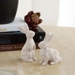 Easter Bunny Decorations Set of 2 - Beige Rabbits