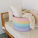 Pastel Rainbow Toy Storage Basket for Kids