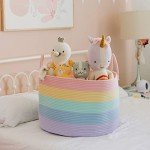 Pastel Rainbow Toy Storage Basket for Kids