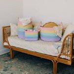 Pastel Rainbow Toy Storage Basket for Kids