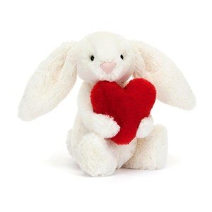 Bashful Red Love Heart Bunny Plush Toy