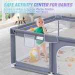 Portable Baby Playpen with Mat and Mesh Sides