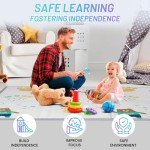 Portable Baby Playpen with Mat and Mesh Sides