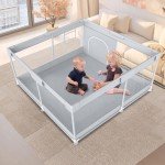 50" x 50" Baby Playpen with Zipper Gate