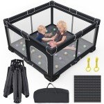 Foldable Baby Playpen with Mat - Portable & Collapsible