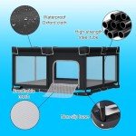 Foldable Baby Playpen with Mat - Portable & Collapsible
