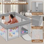 Portable Foldable Baby Playpen with 50 Ocean Balls