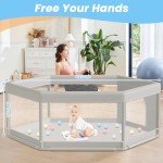 Large Hexagonal Baby Playpen for Indoor & Outdoor