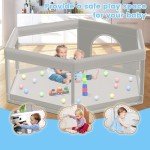 Large Hexagonal Baby Playpen for Indoor & Outdoor