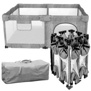 Dearlomum Extra Large Foldable Baby Playpen - Gray
