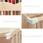 Large Adjustable Wooden Baby Playpen with Gate
