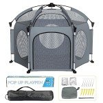 PRObebi Portable Baby Playpen with Sun Shades