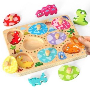 Dinosaur Wooden Puzzles for Toddlers - 8 Pieces