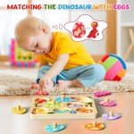 Dinosaur Wooden Puzzles for Toddlers - 8 Pieces