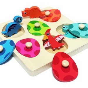 Dinosaur Wooden Puzzle for Toddlers - Montessori Toy