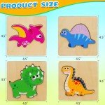 Dinosaur Wooden Puzzles for Toddlers - 3 Pack