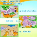 Dinosaur Wooden Puzzles for Toddlers - 3 Pack