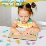 Dinosaur Wooden Puzzles for Toddlers - 3 Pack