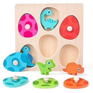 Dinosaur Wooden Puzzle Toy for Toddlers 1-3
