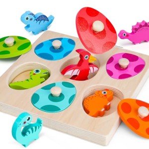 Dinosaur Wooden Puzzle for Toddlers 1-3 Years