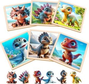 Dinosaur Wooden Puzzles Set for Toddlers