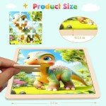 Dinosaur Wooden Puzzles Set for Toddlers