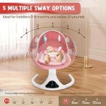 Pink Portable Electric Baby Swing with Remote