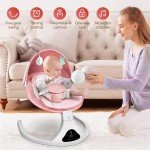 Pink Portable Electric Baby Swing with Remote