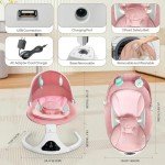 Pink Portable Electric Baby Swing with Remote