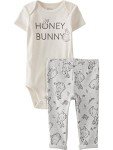 Carter's Organic Cotton Bunny Bodysuit & Pants Set
