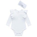 Organic Cotton Baby Girls' Romper with Headband