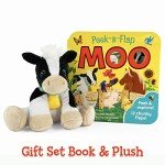 Moo Peek-a-Flap Gift Set: Book and Plush Toy