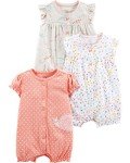 Carter's Baby Girls' 3-Pack Snap-Up Rompers