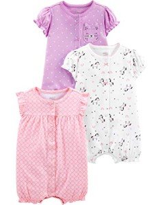 Baby Girls' 3-Pack Snap-up Rompers Set
