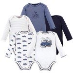Organic Cotton Long-Sleeve Baby Bodysuit – Truck Design