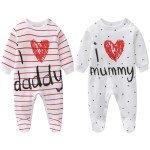 AOMOMO Newborn I Love Daddy Mummy Romper Set