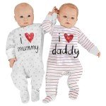 AOMOMO Newborn I Love Daddy Mummy Romper Set
