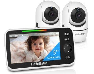 HelloBaby 5’’ Baby Monitor with 2 Cameras