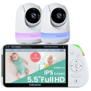 Dual Camera 1080p Baby Monitor with Night Light